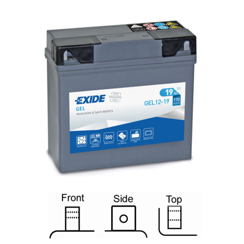 EXIDE GEL 12V 19Ah 170A 185x80x170