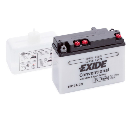 EXIDE suchá, přednabitá 6V 12Ah 100A 155x56x115 LEVÁ