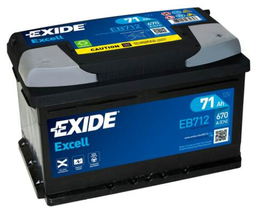 EXIDE Excell 12V 71Ah 670A 278x175x175