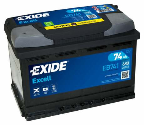 EXIDE Excell 12V 74Ah 680A 278x175x190 Levá