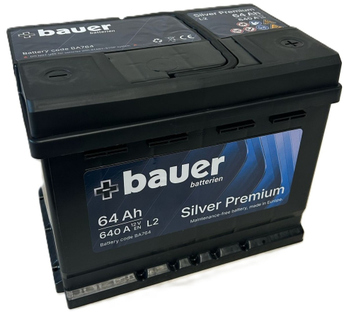 BAUER SILVER Premium 64Ah 12V 640A 242x175x190