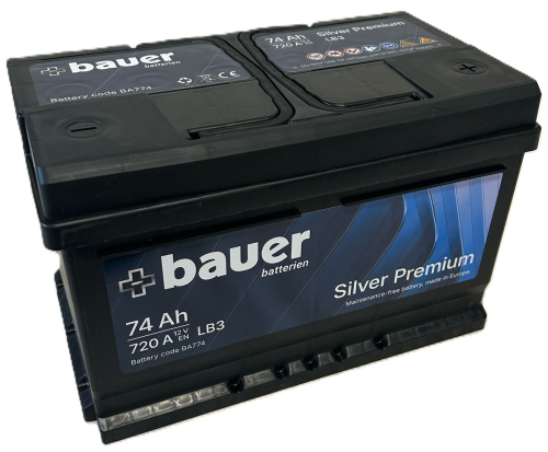 BAUER SILVER Premium 74Ah 12V 720A 276x175x175