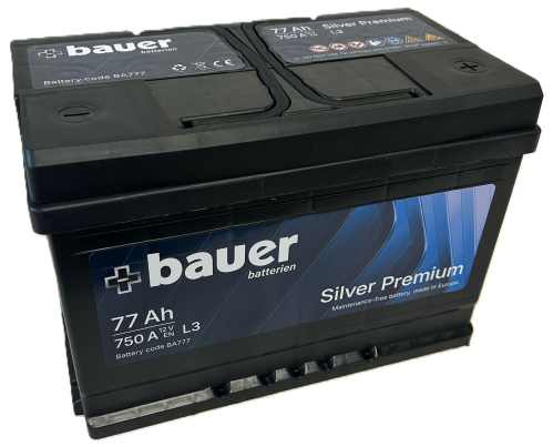 BAUER SILVER Premium 77Ah 12V 750A 276x175x190