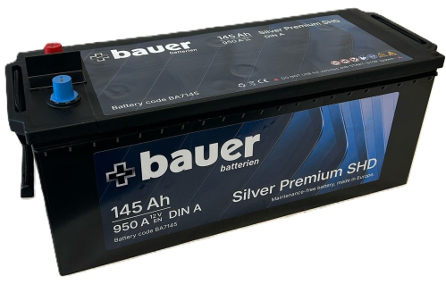 BAUER SILVER Premium SHD 145Ah 12V 950A 513x189x194/223
