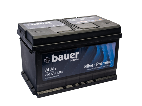 BAUER SILVER Premium 74Ah 12V 720A 276x175x175