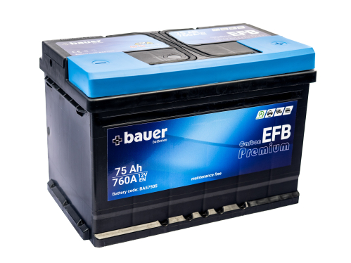 BAUER Carbon EFB 75Ah 12V 760A 276x175x190