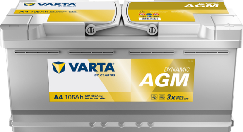VARTA Dynamic AGM START-STOP 105Ah 12V 950A 394x175x190