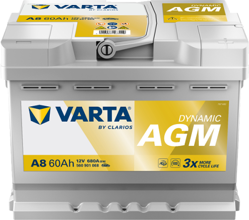 VARTA Silver dynamic AGM START-STOP 60Ah 242x175x190 680A