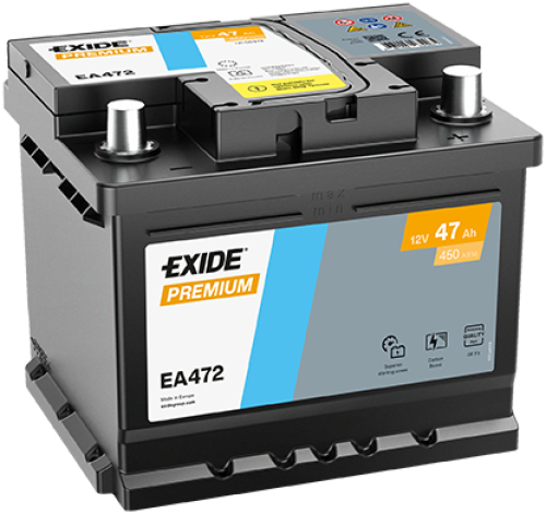 EXIDE Premium CARBON 12V 47Ah 450A 207x175x175