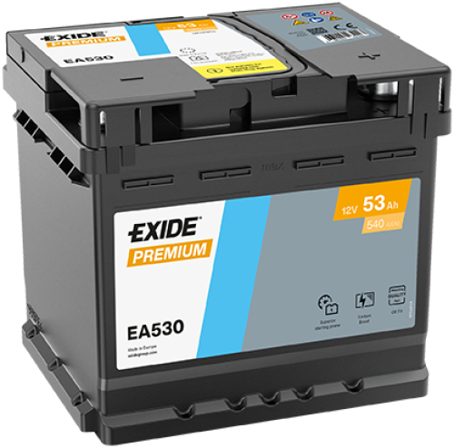 EXIDE Premium CARBON 12V 53Ah 540A 207x175x190