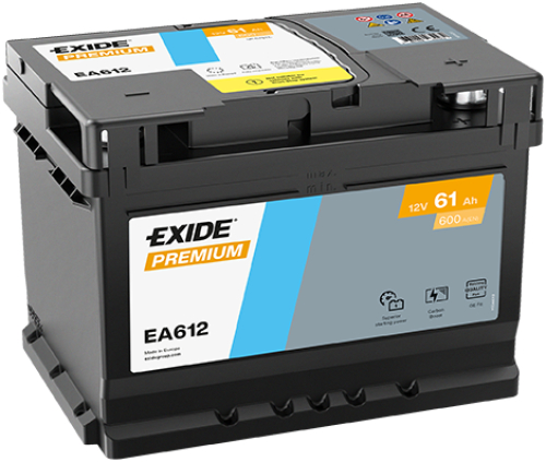 EXIDE Premium CARBON 12V 61Ah 600A 242x175x175