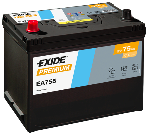 EXIDE Premium CARBON 12V 75Ah 630A 270x173x222 Levá