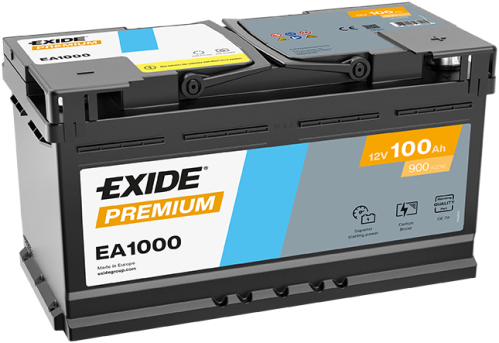 EXIDE Premium CARBON 12V 100Ah 900A 353x175x190