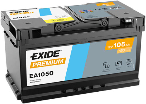 EXIDE Premium CARBON 12V 105Ah 850A 315x175x205