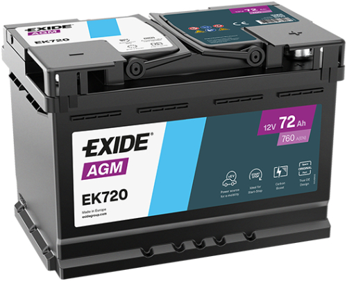 EXIDE Start-Stop AGM 12V 72Ah 760A 278x175x190
