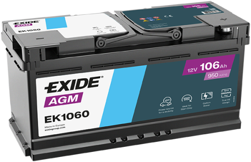 EXIDE Start-Stop AGM 12V 106Ah 950A 392x175x190