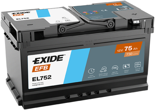 EXIDE Start-Stop EFB 12V 75Ah 730A 315x175x175