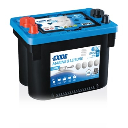 EXIDE DUAL AGM 12V 50Ah 450Wh 750A 260x173x206