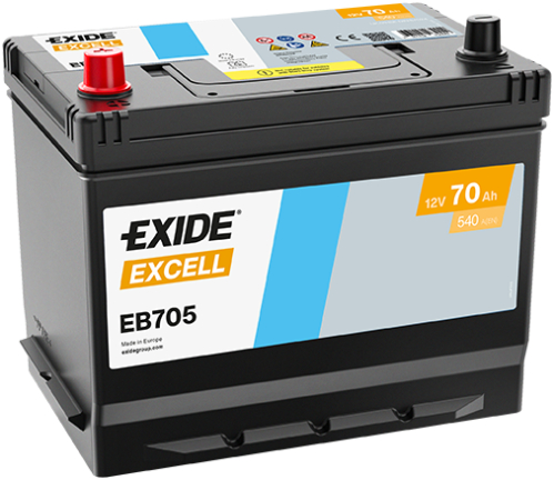 EXIDE Excell 12V 70Ah 540A 272x173x222 Levá
