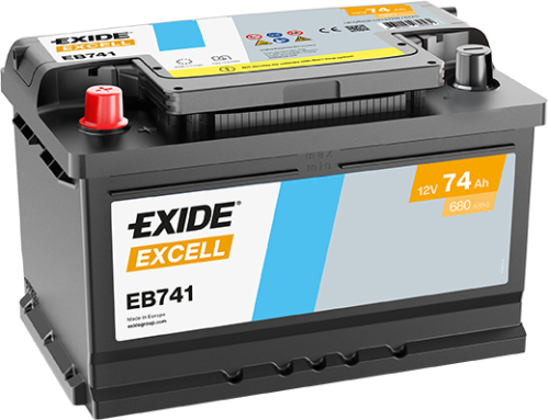EXIDE Excell 12V 74Ah 680A 278x175x190 Levá