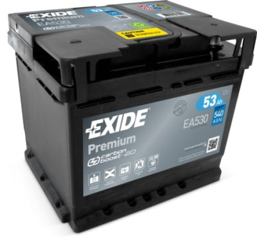 EXIDE Premium CARBON 12V 53Ah 540A 207x175x190