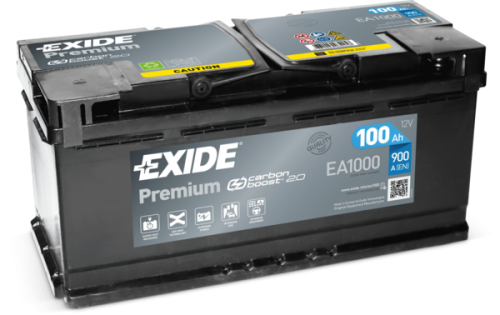 EXIDE Premium CARBON 12V 100Ah 900A 353x175x190