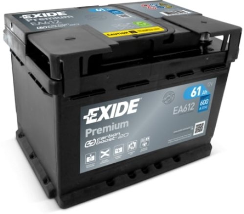 EXIDE Premium CARBON 12V 61Ah 600A 242x175x175
