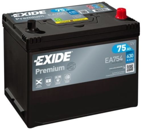 EXIDE Premium CARBON 12V 75Ah 630A 272x173x222