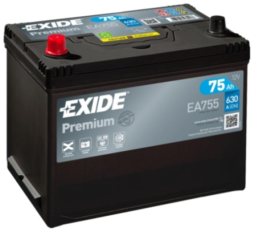 EXIDE Premium CARBON 12V 75Ah 630A 272x173x222 Levá
