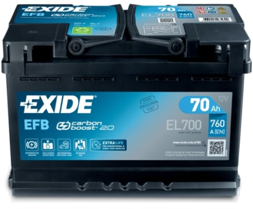 EXIDE Start-Stop EFB 12V 70Ah 760A 278x175x190