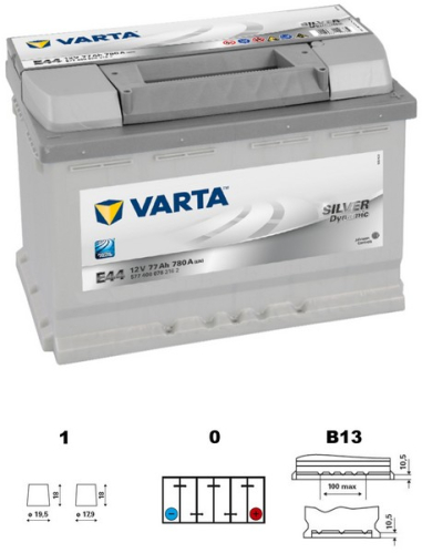 VARTA Silver dynamic 77Ah 12V 780A 278x175x190