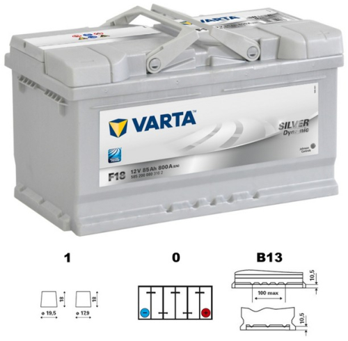 VARTA Silver dynamic 85Ah 12V 800A 315x175x175