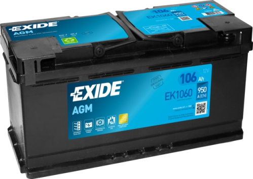 EXIDE Start-Stop AGM 12V 106Ah 950A 392x175x190
