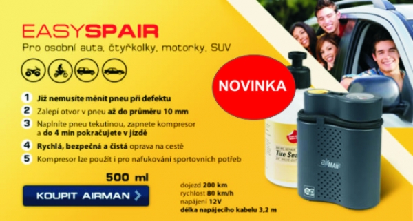 AIR MAN LEPÍCÍ SADA S KOMPRESOREM 620 ml auto/SUV/VAN/TRUCK