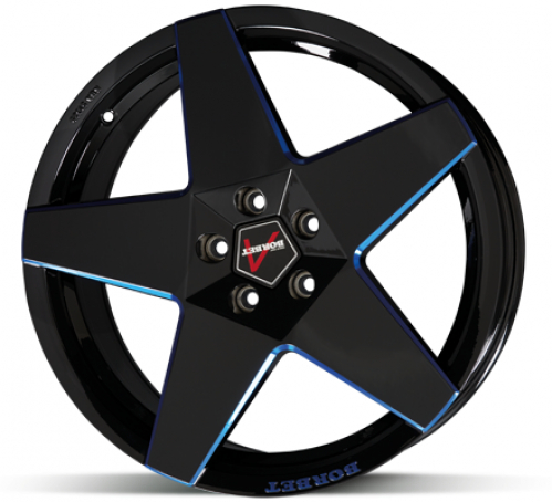 Borbet A Black Blue 8x17 5x112 ET45